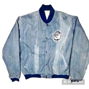 STARTER VINTAGE 90S PUFFY JACKET MINERAL WASH GEORGETOWN  BULLDOGS XL
